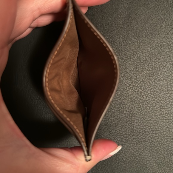 Coach Slim ID Card Case In Signature Canvas Size OS Color Brown Tan - Picture 5 of 6